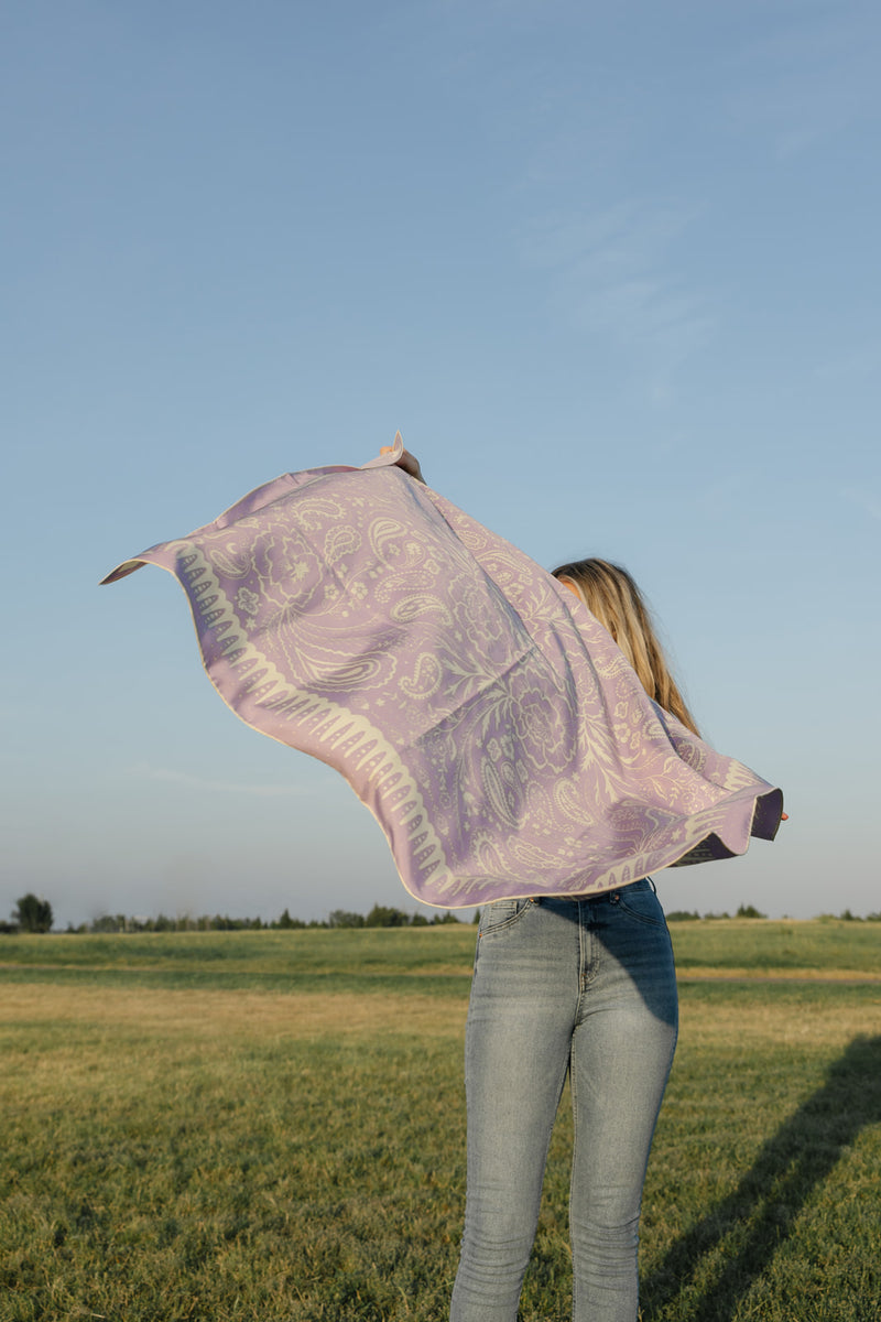 Lavender Fields - 100% Silk Twill Square Scarf 90 cm – Sister The